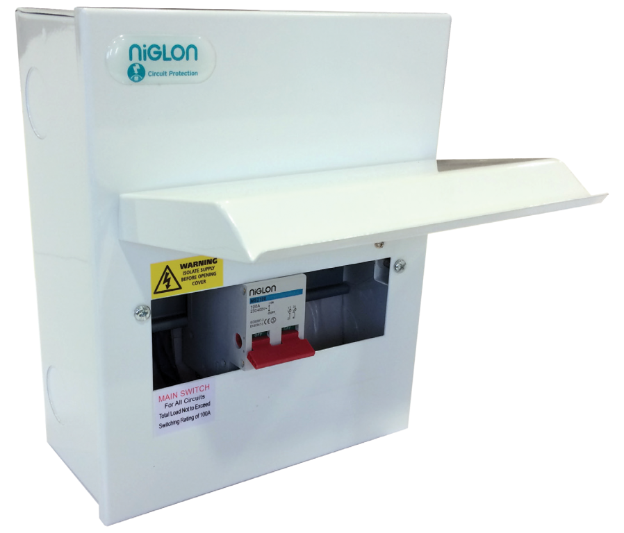 Niglon 6 Way 100A Main Switch Metal Consumer Unit
