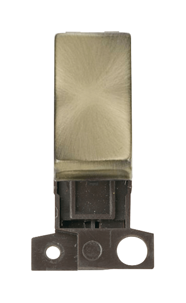 Click Minigrid 10A 2 Way Retractive Switch Module Antique Brass