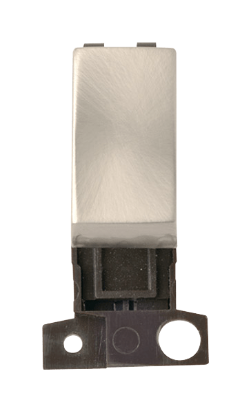 Click Minigrid 10A 2 Way Retractive Switch Module Satin Chrome