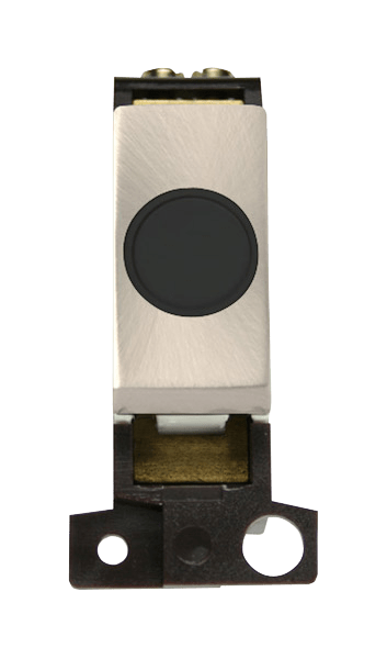 Click Minigrid 20A Flex Outlet Module Satin Chrome with Black Inserts