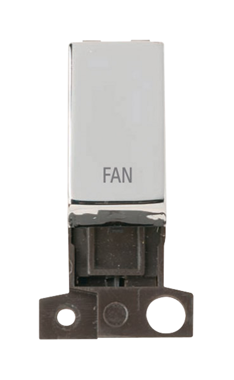 Click Minigrid 13A/10AX DP Switch Module Polished Chrome Engraved "Fan"