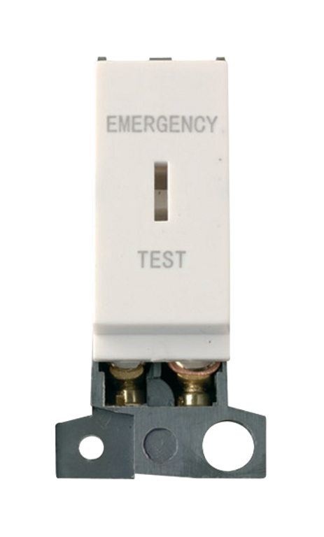 Click Minigrid 10A DP Emergency Test Keyswitch Module Polar White