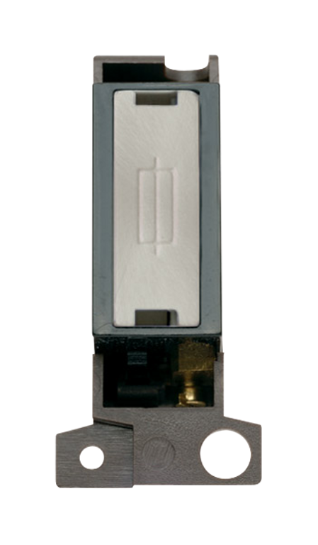 Click Minigrid 13A Fused Connection Module Satin Chrome with Black Inserts
