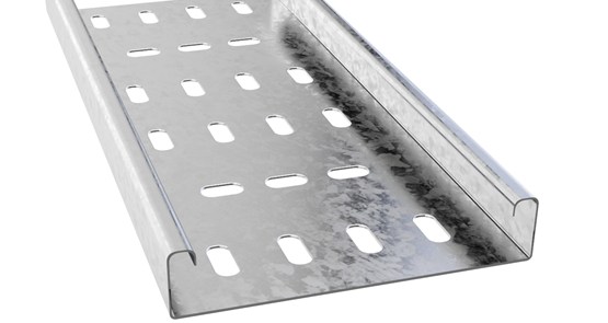 Trench Medium Duty 100mm Cable Tray 25mm Return Flange - Pre Galvanised (3m Length)