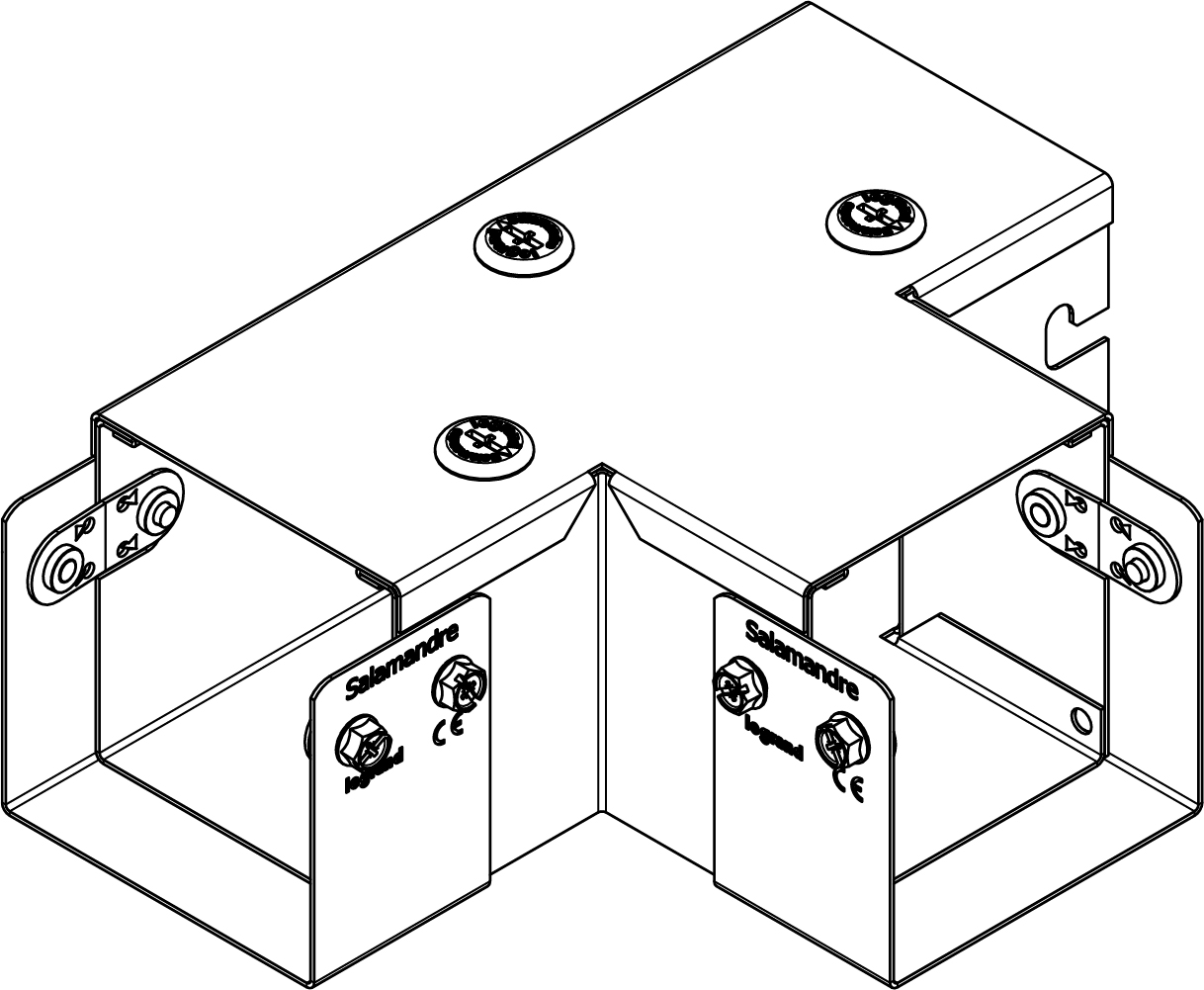 Legrand 100 x 50mm IP4X 2 Compartment No Gusset Top Lid Tee - Pre Galvanised