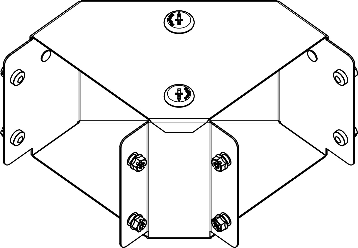 Legrand 100 x 50mm IP4X 2 Compartment 90° Top Lid Bend - Pre Galvanised