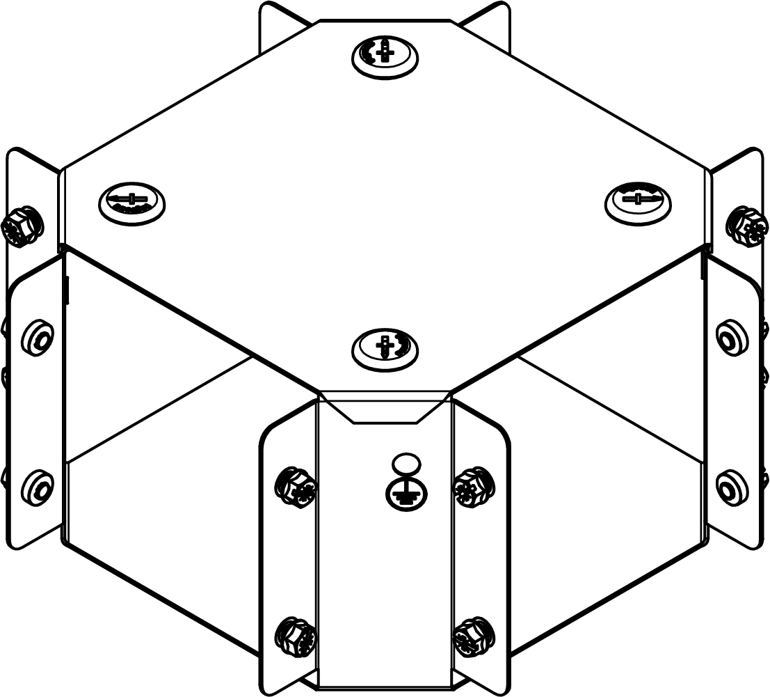 Legrand 100 x 50mm IP4X 2 Compartment 4 Way Intersection - Pre Galvanised
