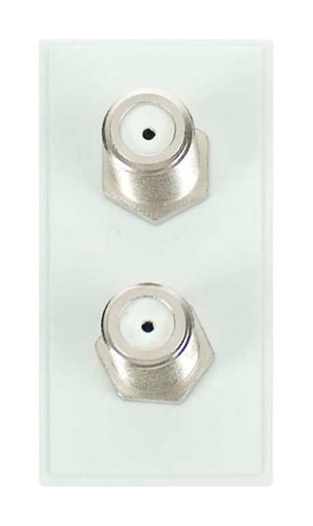 Click New Media 2 Gang Female Satellite Module White