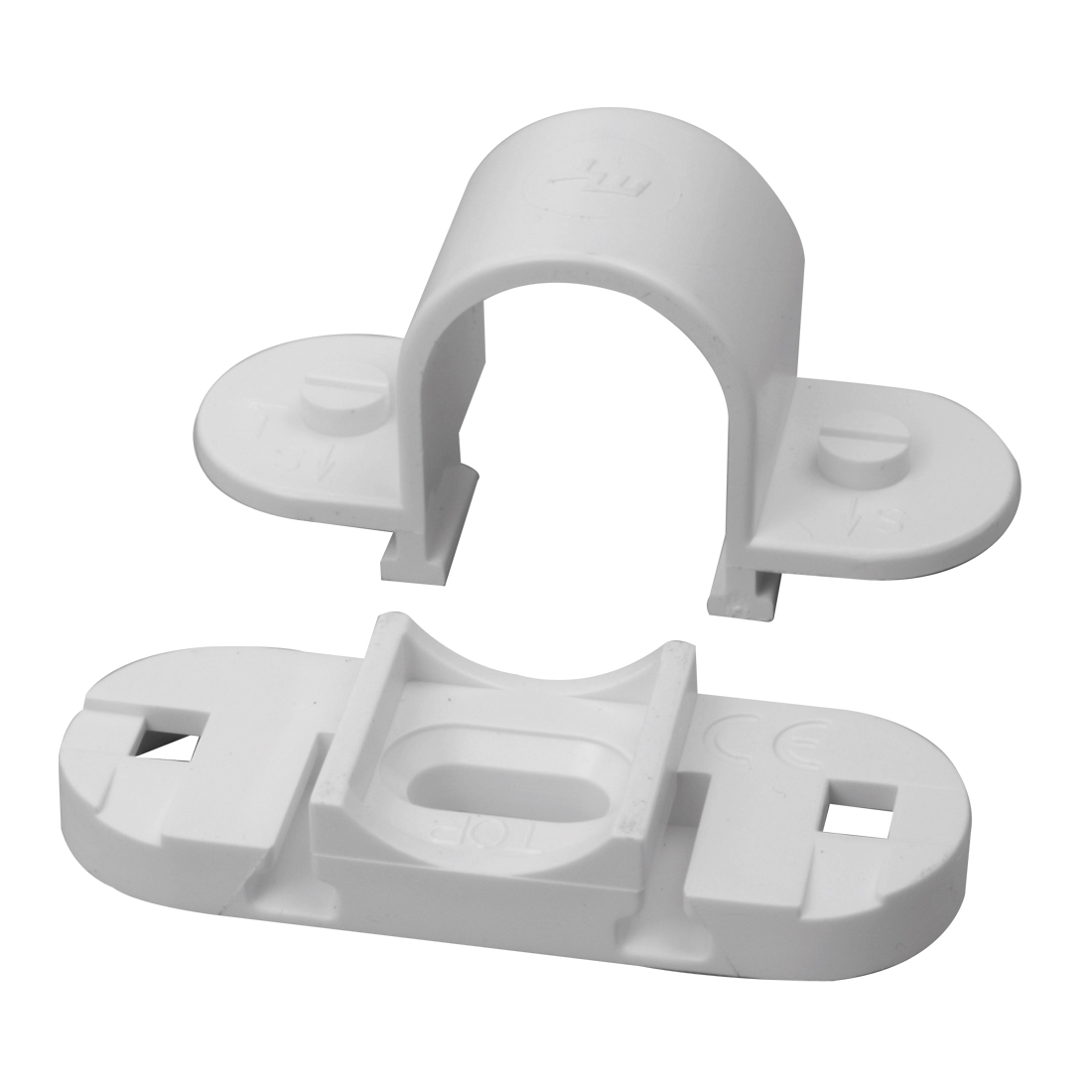 MT 20mm PVC Snap Clip Spacer Bar Saddle White