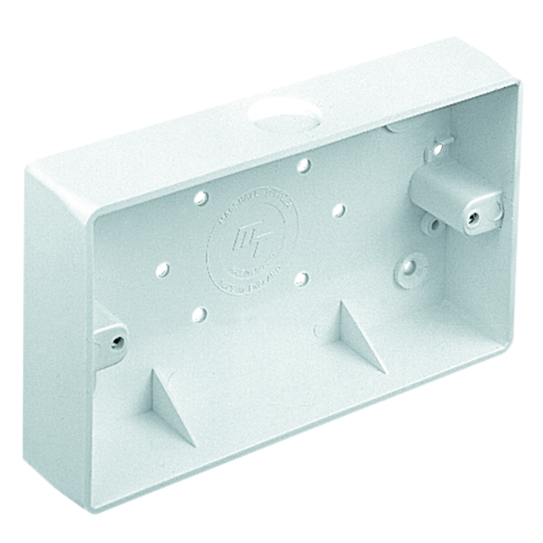 MT 2 Gang 44mm Deep Surface Pattress Box C/W Knockout