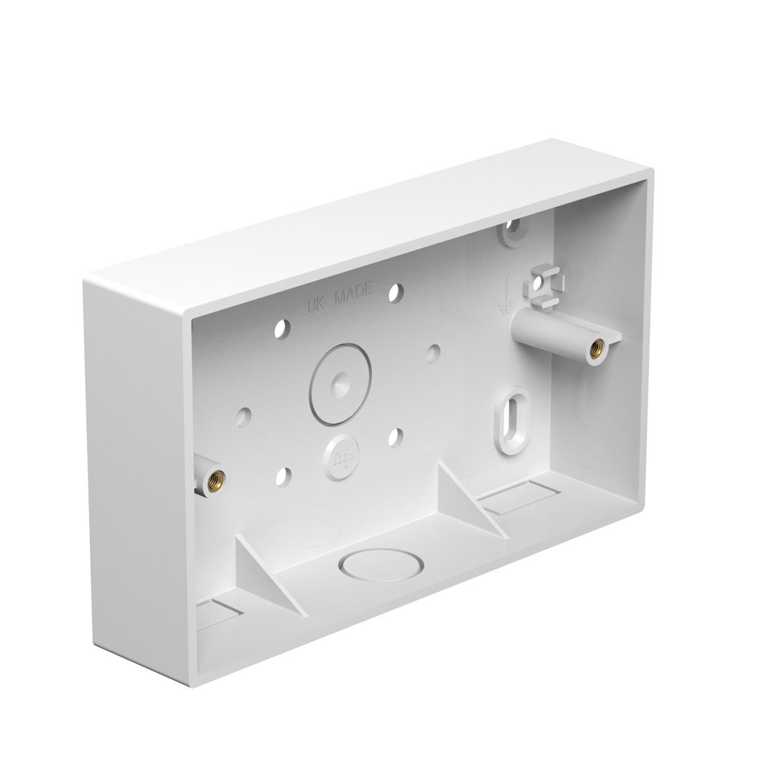 MT Universal 2 Gang 32mm Square Corner Mini + KO Box