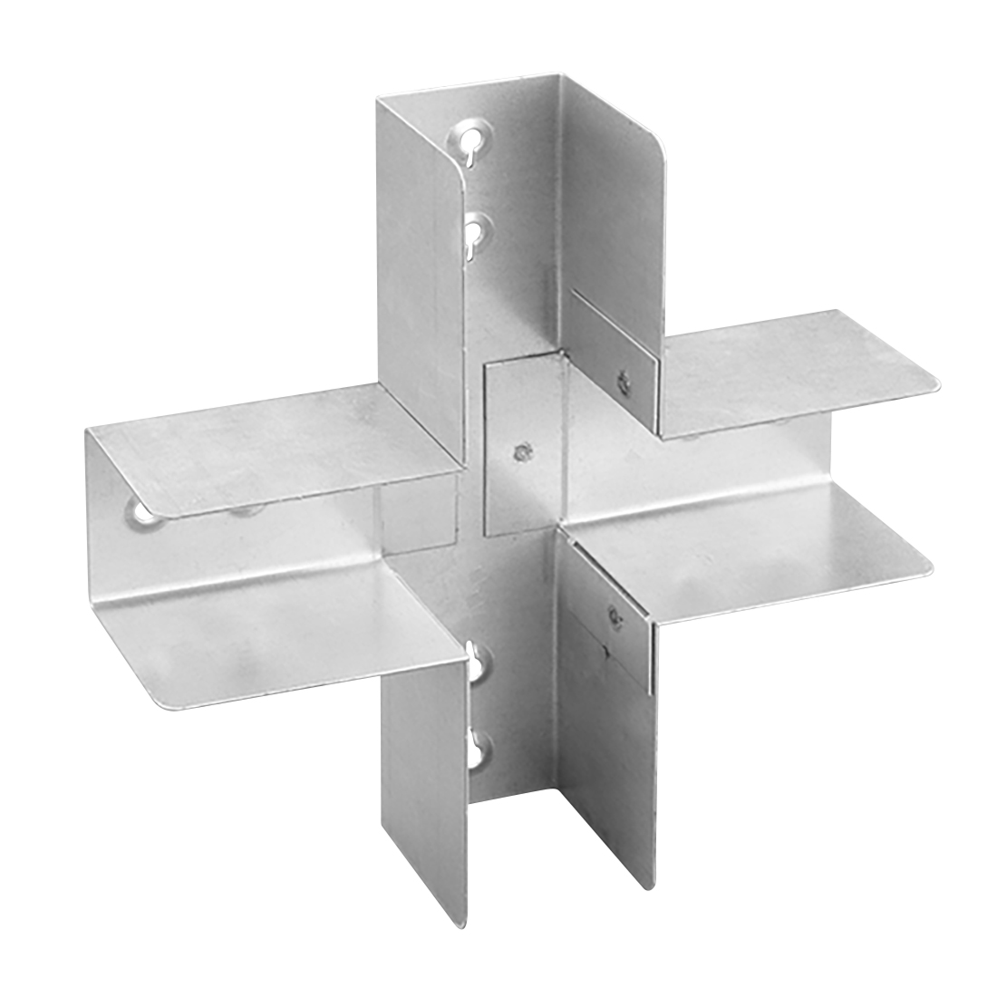Marshall Tufflex 50 x 50mm Lighting Trunking 4 Way Cross Lid Coupler - Pre Galvanised
