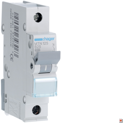 Hager 25A SP 6kA Type B MCB