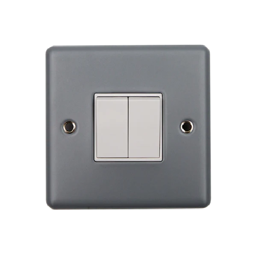 Thrion 10A  2 Gang 2 Way Switch Metal Clad 