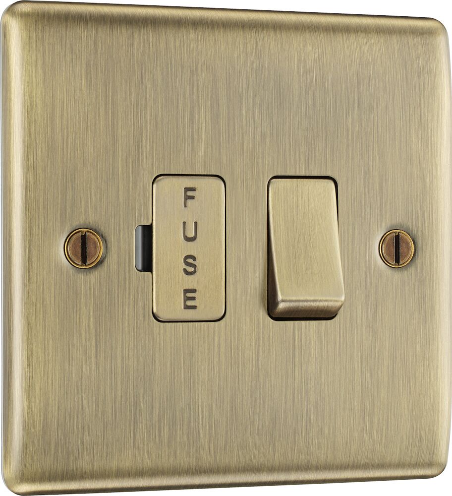 BG Nexus Metal 13A Switched Fused Spur Antique Brass