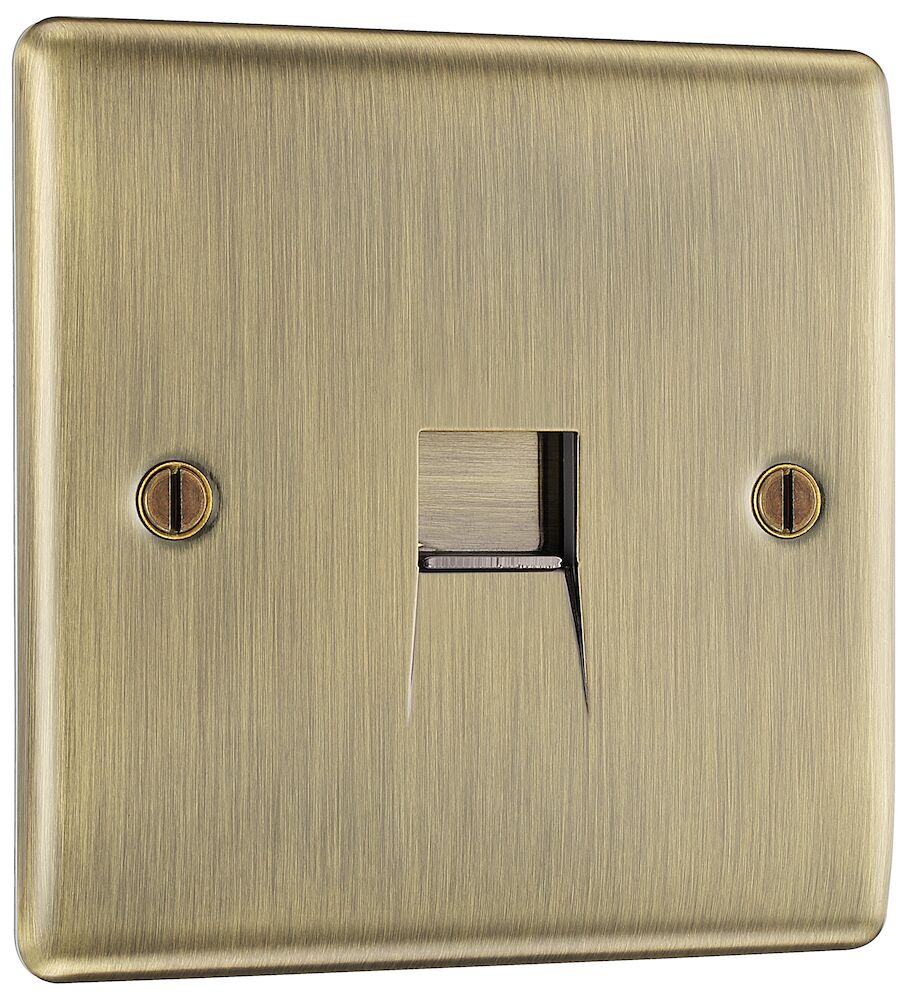 BG Nexus Metal 1 Gang Master Telephone Socket Antique Brass