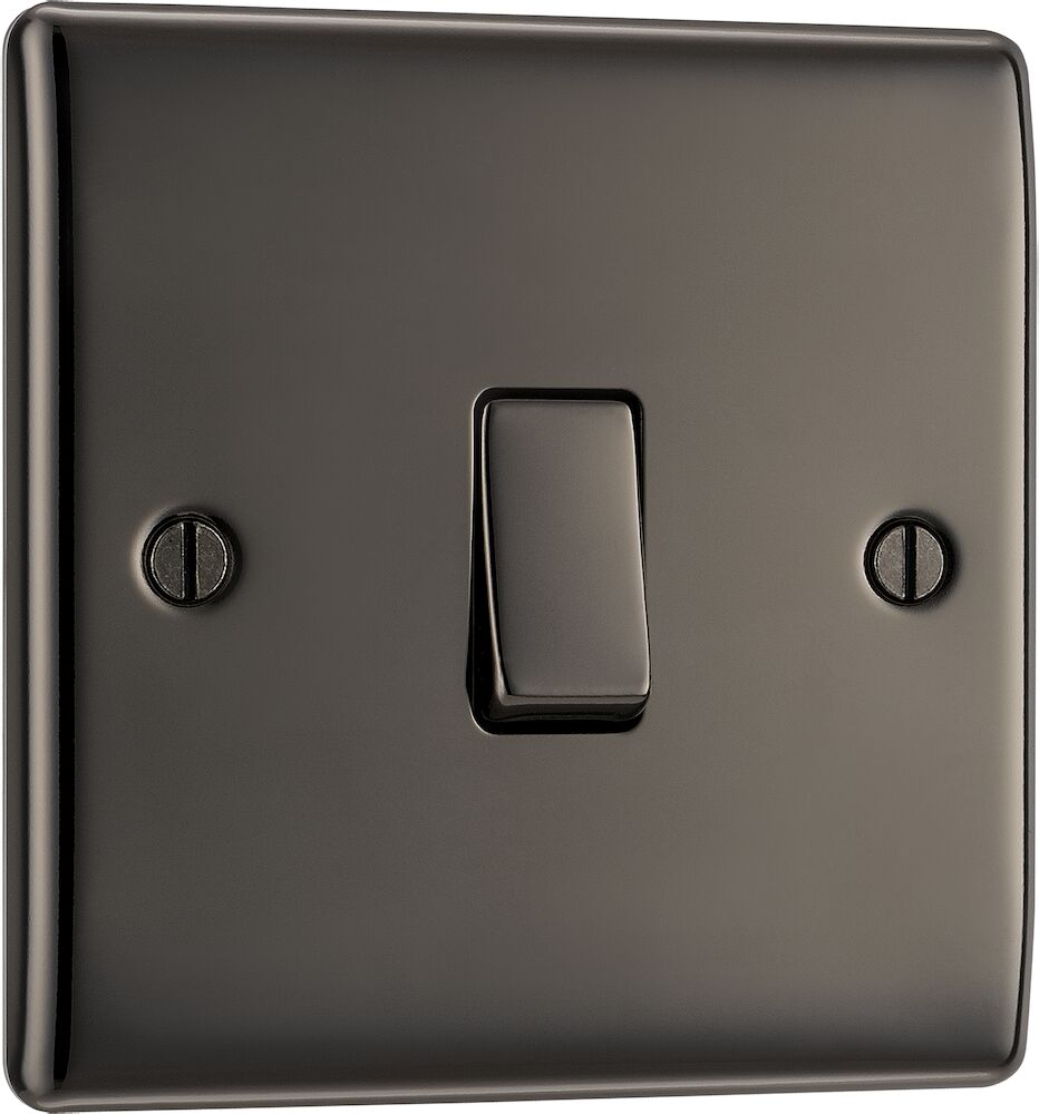 BG Nexus Metal 20A 16AX 1 Gang Intermediate Switch Black Nickel