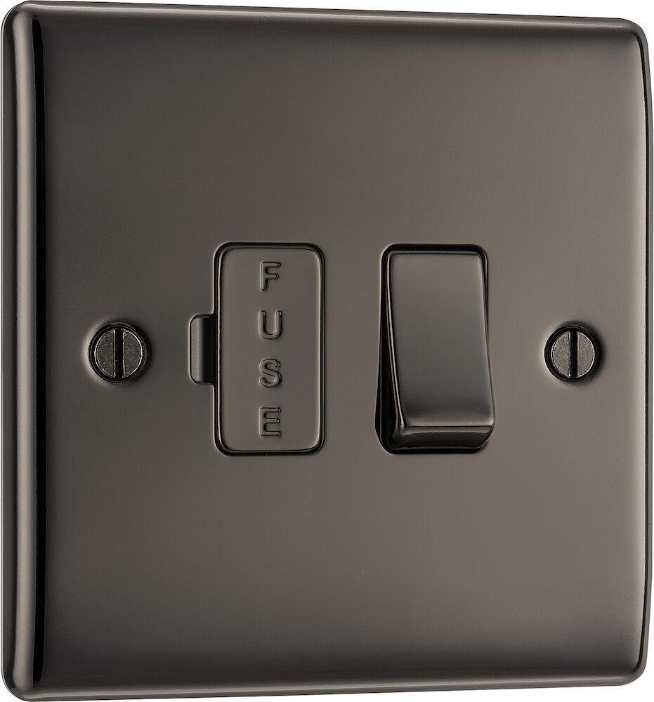 BG Nexus Metal 13A Switched Fused Spur Black Nickel