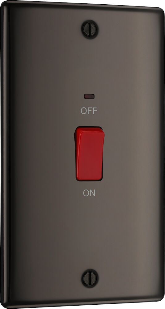 BG 45A DP 2 Gang Switch With Neon Black Nickel