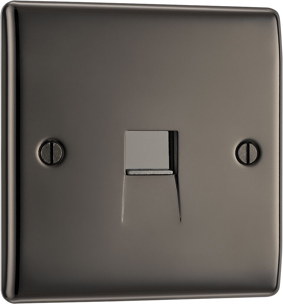 BG Nexus Metal 1 Gang Secondary Telephone Socket Black Nickel