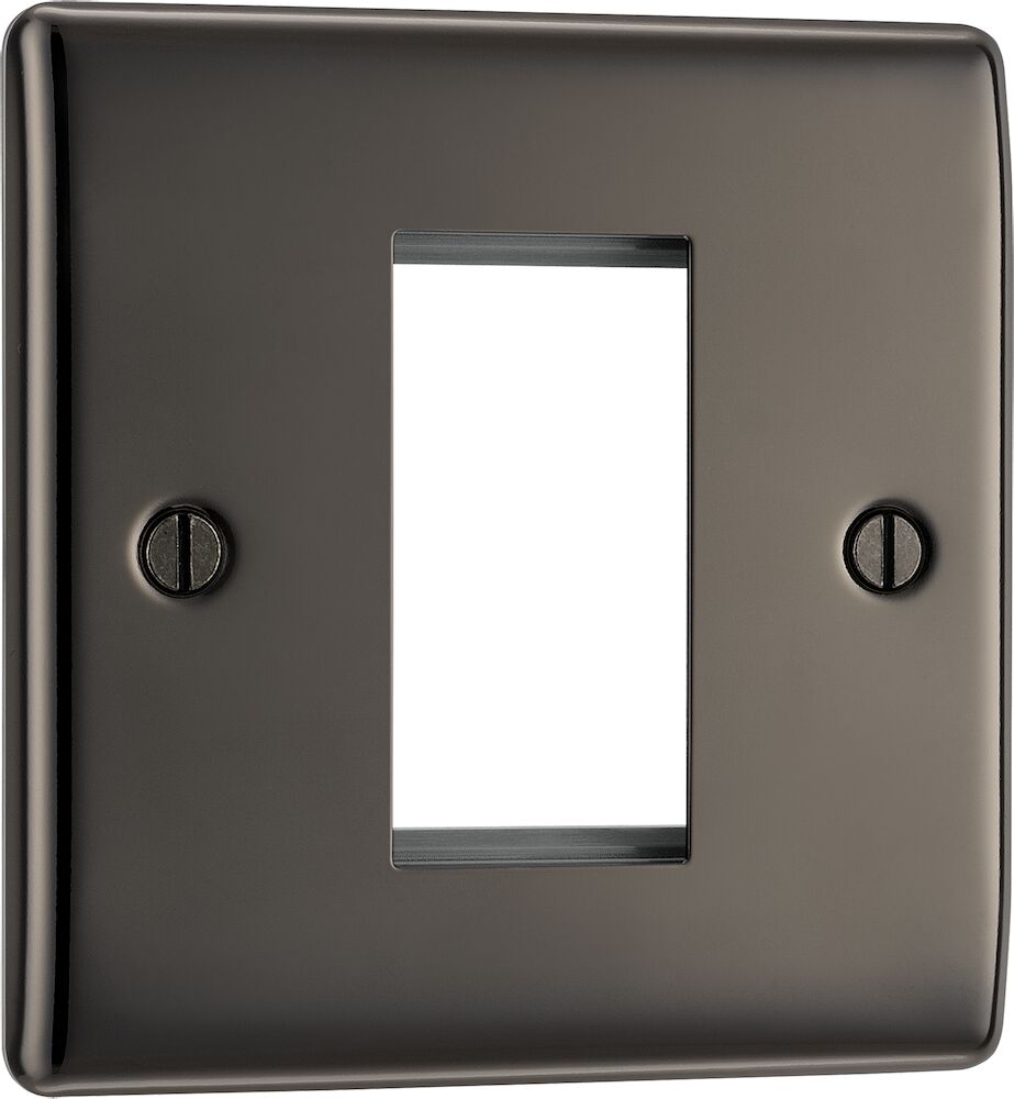 BG Nexus Metal 1 Gang 1 Module Euro Front Plate Black Nickel
