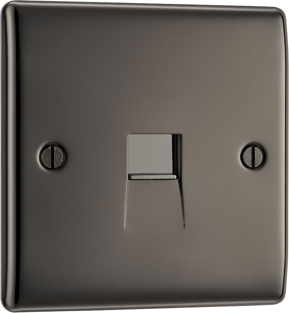 BG Nexus Metal 1 Gang RJ11 Telephone Socket Black Nickel