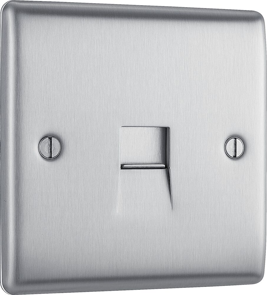 BG Nexus Metal 1 Gang Secondary Telephone Socket Brushed Steel