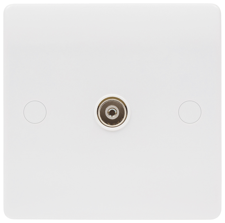 Niglon 1 Gang Non Isolated Co-Axial Socket White