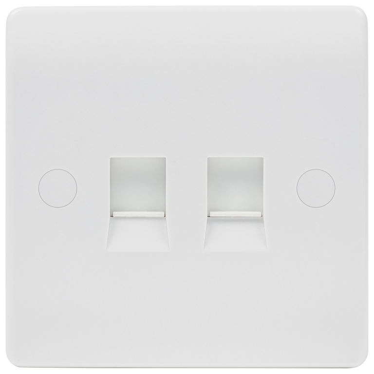 Niglon 2 Gang CAT5 Data Outlet White