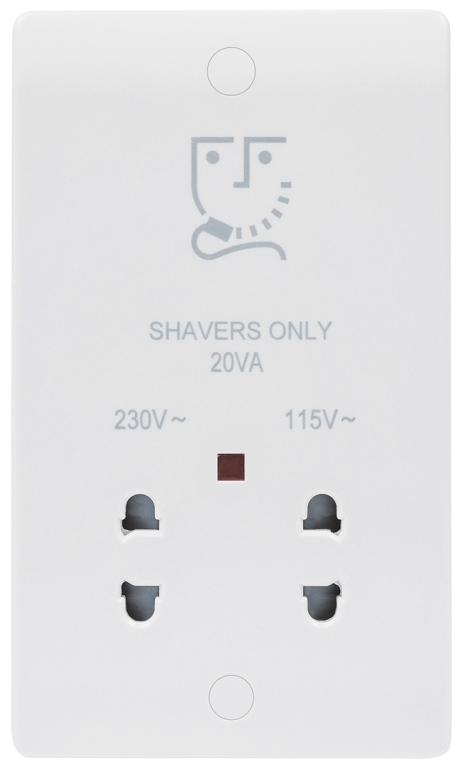 Niglon 110/240V Dual Voltage Shaver Socket White