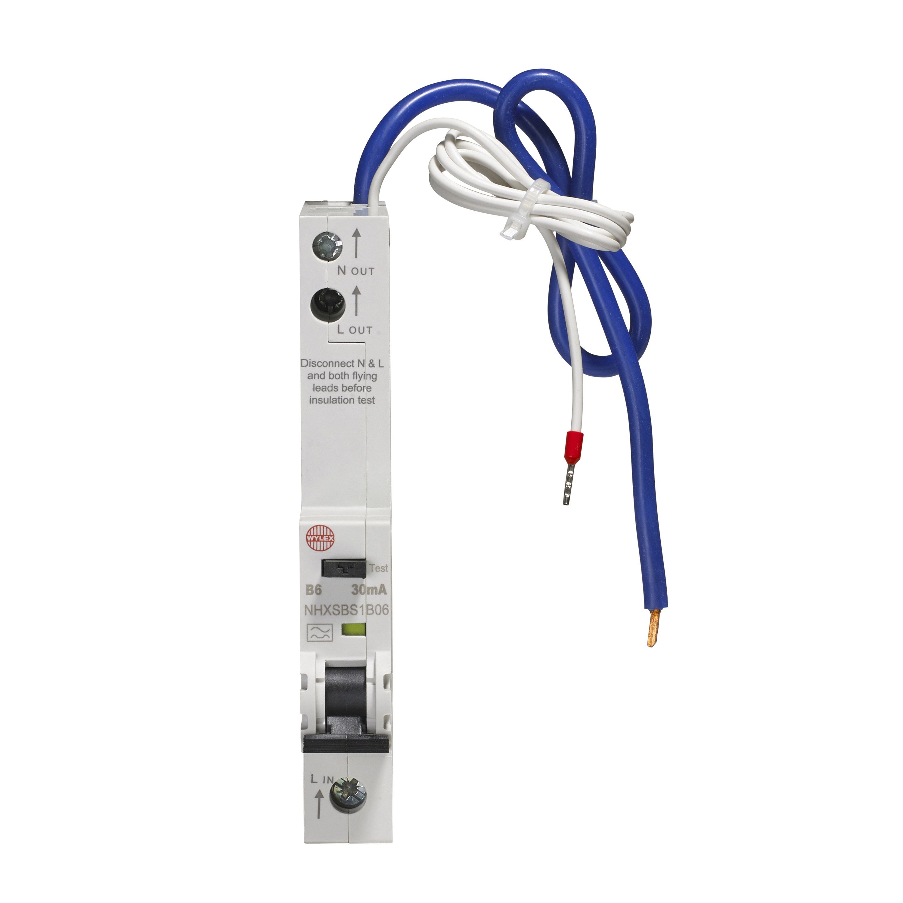 Wylex 6A SPN 30mA 6kA B Curve Type A Uni-Directional RCBO