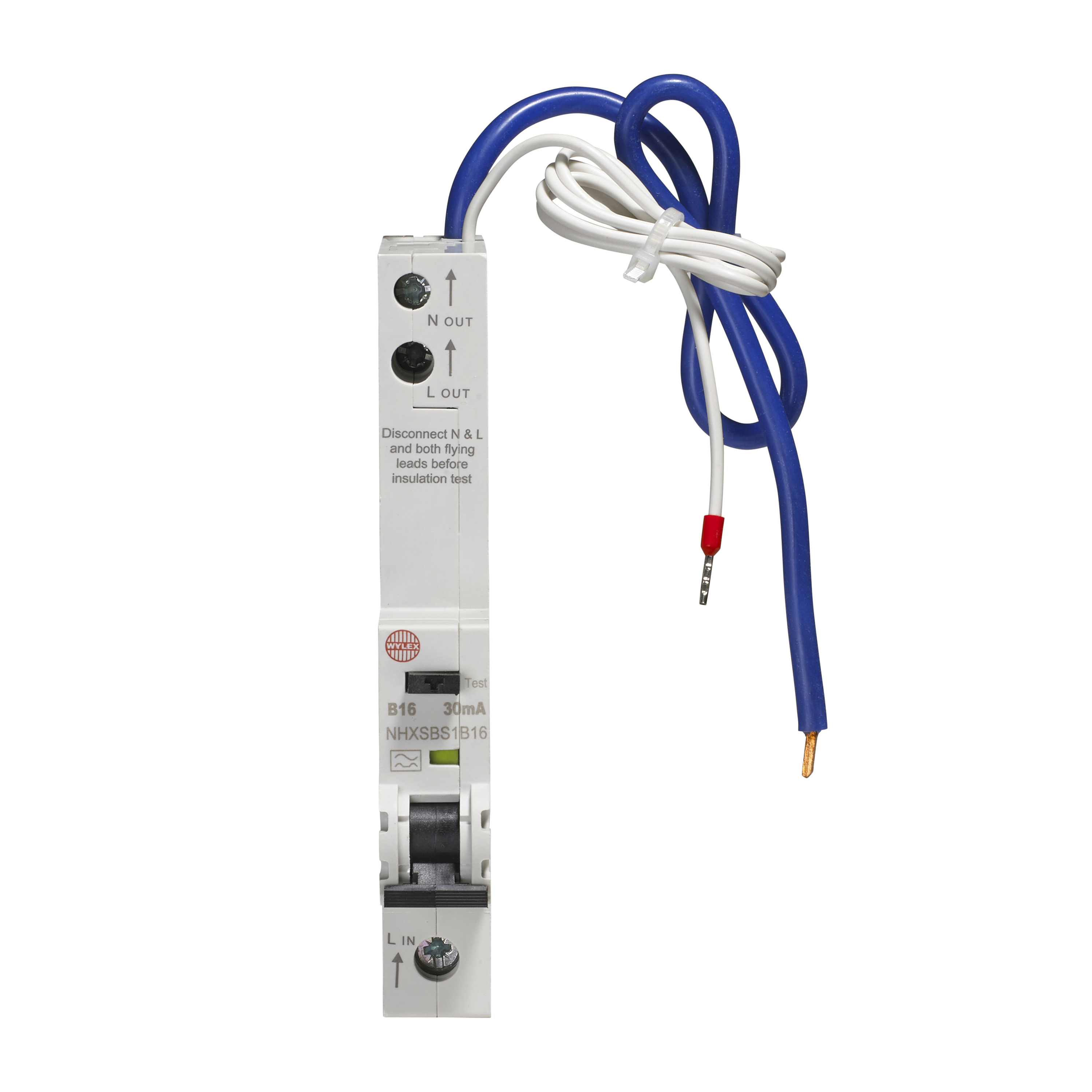 Wylex 16A SPN 30mA 6kA B Curve Type A Uni-Directional RCBO