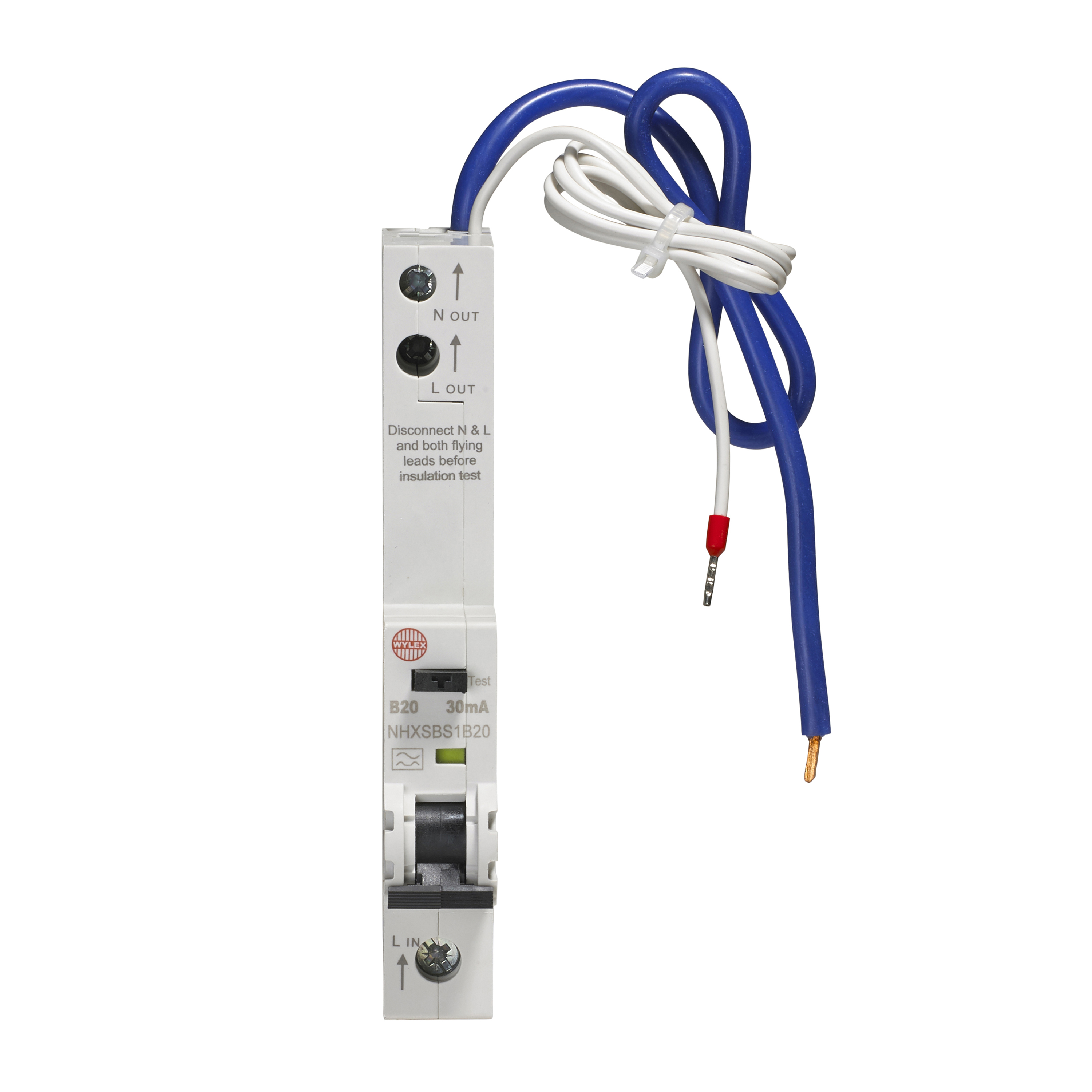 Wylex 20A SPN 30mA 6kA B Curve Type A Uni-Directional RCBO