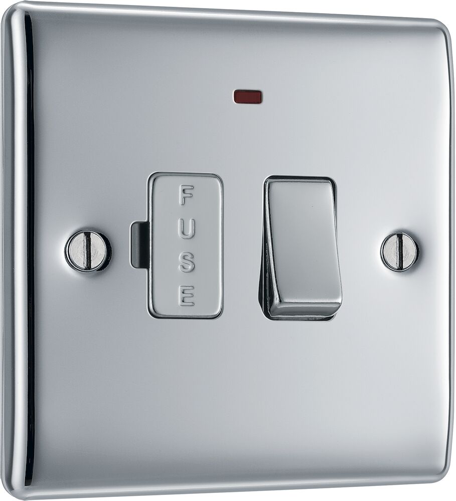 BG 13A Switched Fused Spur With Neon Polished Chrome