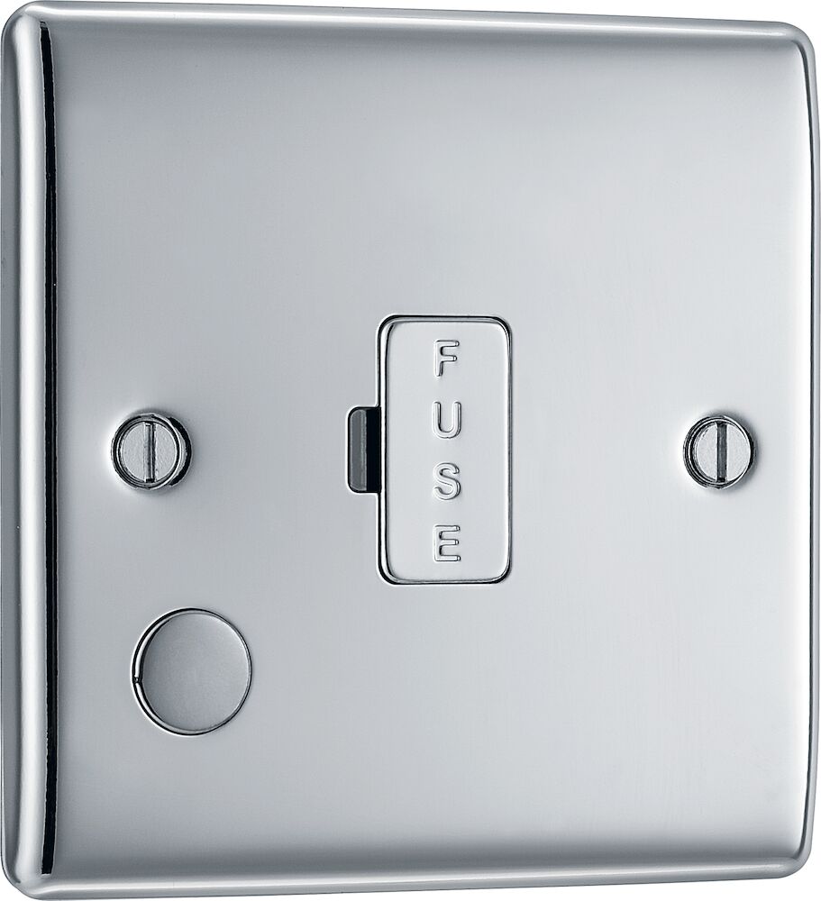 BG 13A Unswitched Fused Spur With Flex Outlet Polished Chrome