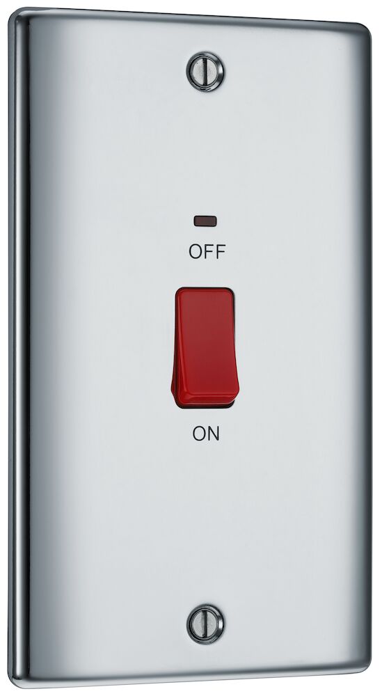 BG 45A DP 2 Gang Switch With Neon Polished Chrome