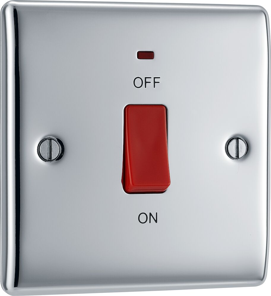 BG 45A DP 1 Gang Switch With Neon Polished Chrome