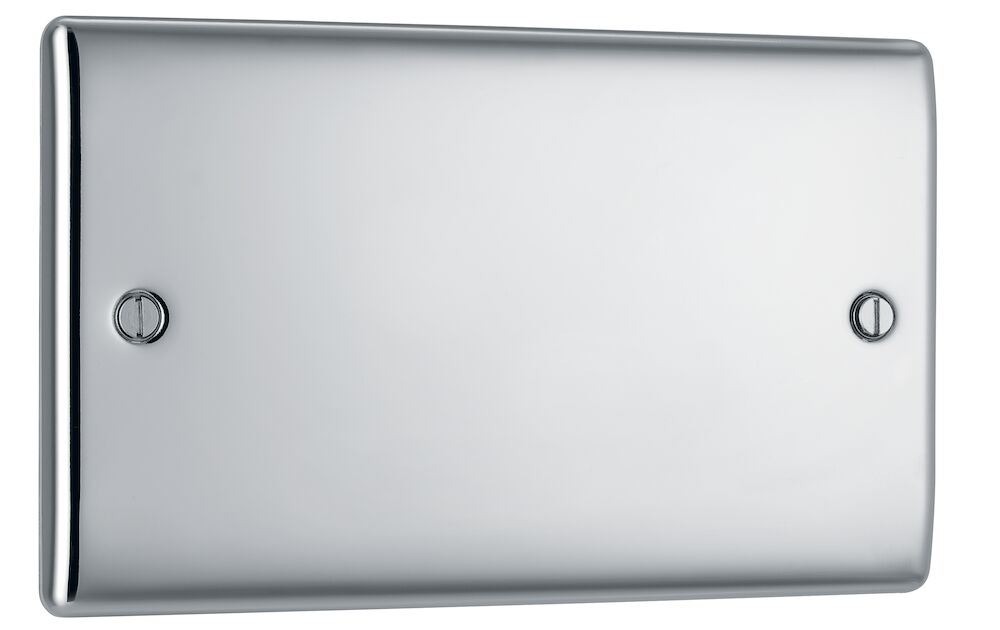 BG Nexus Metal 2 Gang Blank Plate Polished Chrome