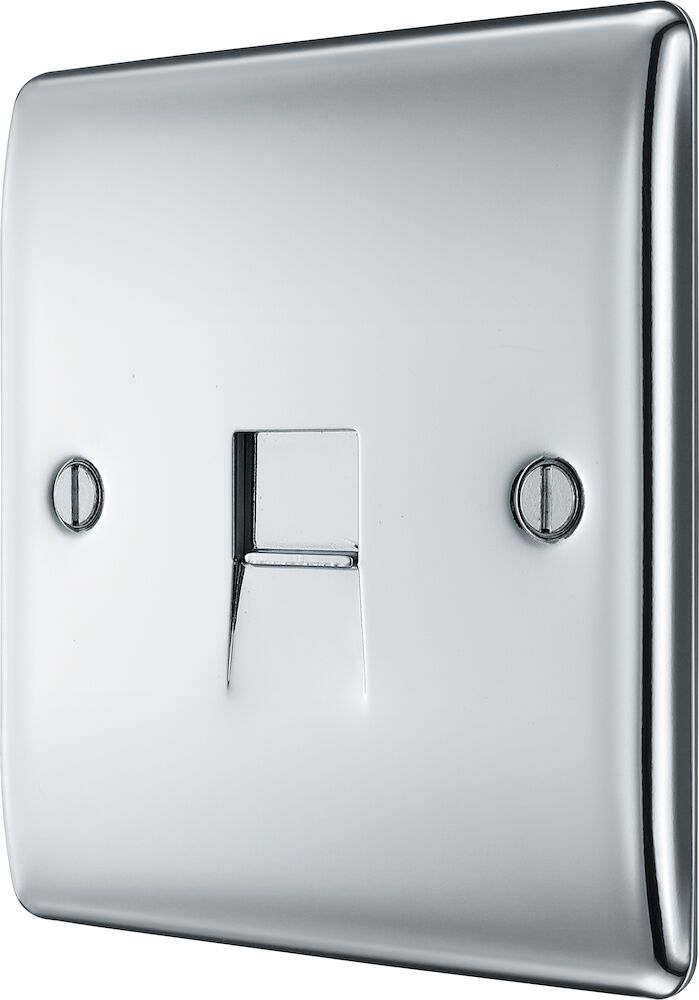 BG Nexus Metal 1 Gang Secondary Telephone Socket Polished Chrome