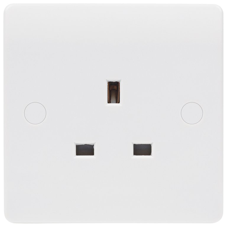 Niglon 1 Gang 13A Single Unswitched Socket White