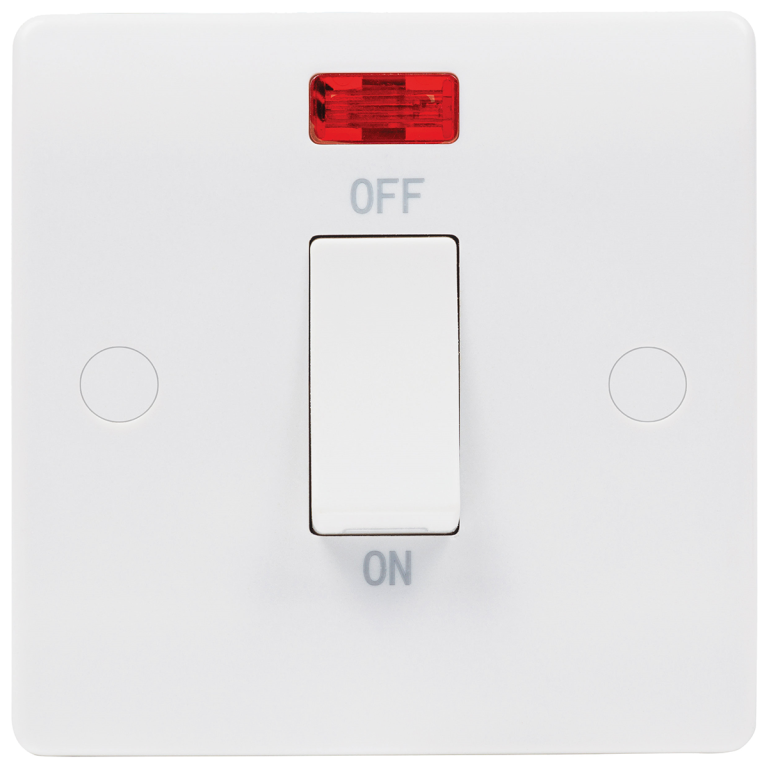 Niglon 1 Gang 45A DP Switch With Neon White