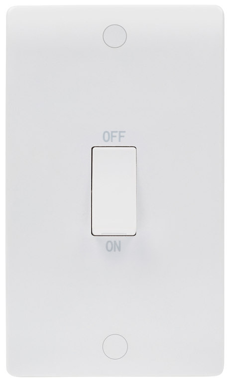 Niglon 2 Gang 45A DP Vertical Switch White
