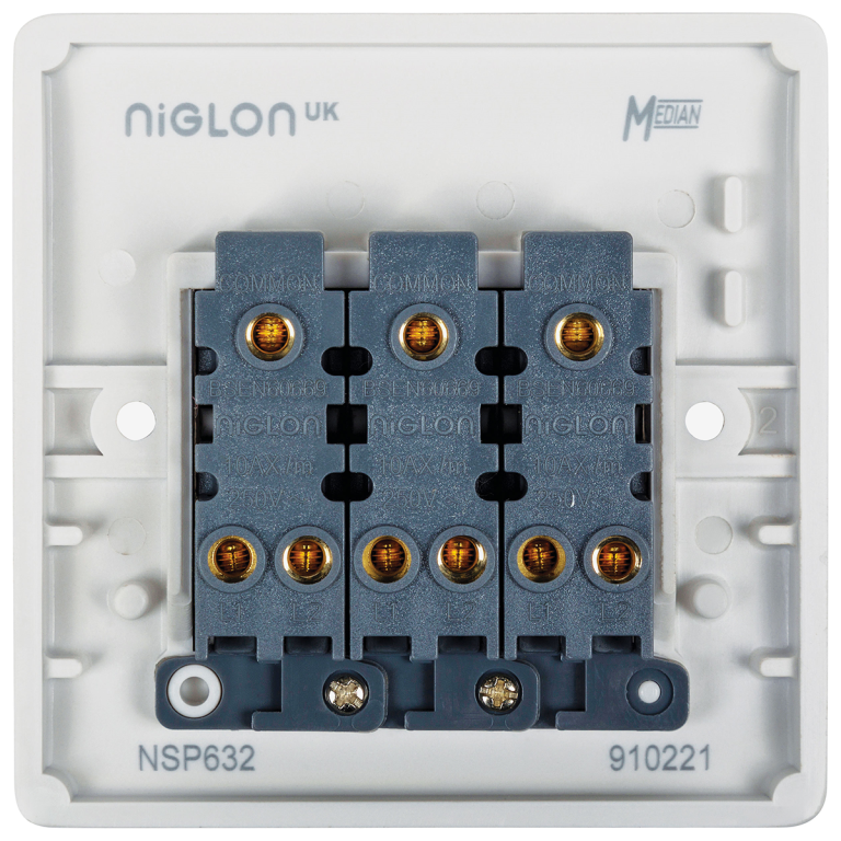 Niglon 1 Gang 2 Way Switch White