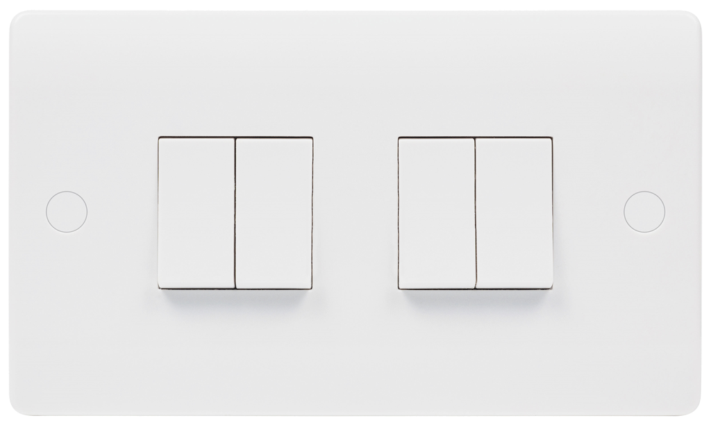 Niglon 4 Gang 2 Way Switch White