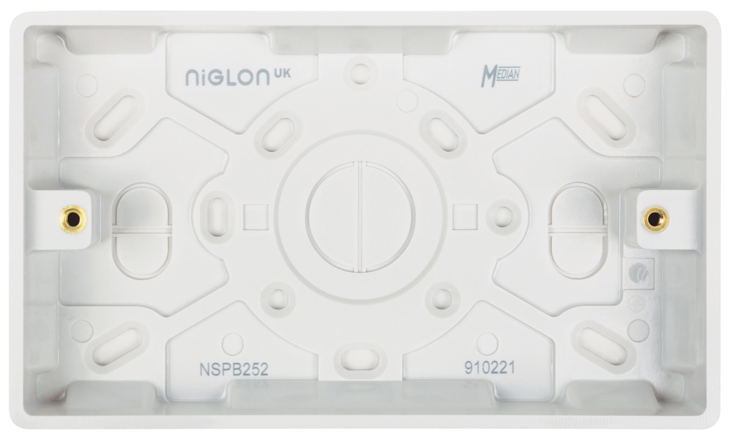 Niglon 2 Gang 25mm Deep Pattress Box