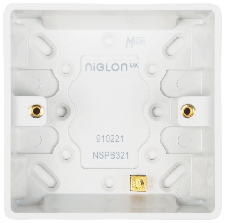 Niglon 1 Gang 32mm Deep Pattress Box