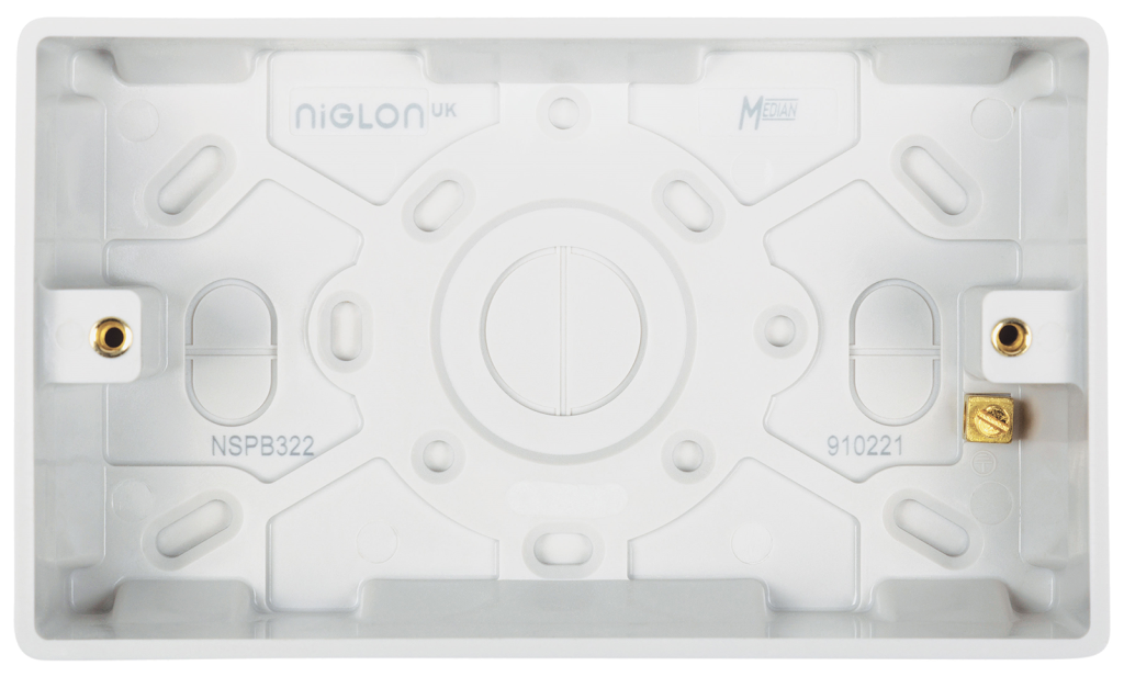 Niglon 2 Gang 32mm Deep Pattress Box