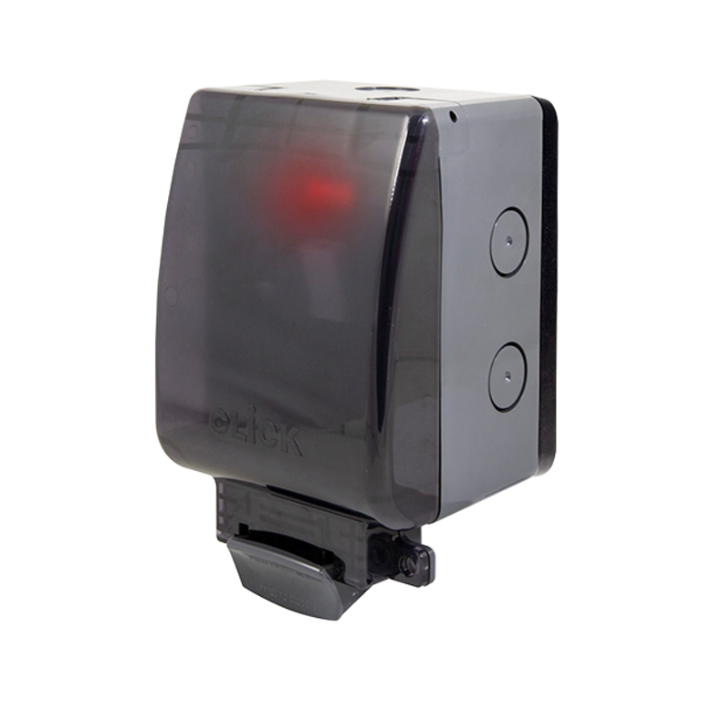 Click AQuip66 13A IP66 Weatherproof DP Switched Fused Spur Unit with Neon and Transparent Cover