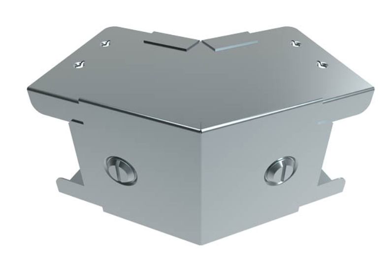 Unitrunk Quick Fix 100 x 50mm 2 Compartment 45° External Lid Bend - Pre Galvanised