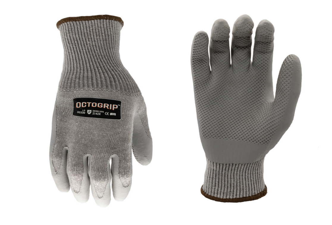 Octogrip Heavy Duty 13g Poly/Cotton Gloves Grey (L)